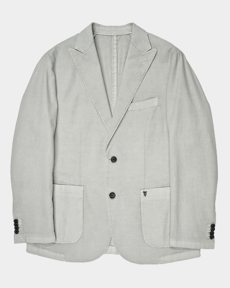 Peaked regular fit cotton jacquard jacket - Light moonbirbante(비르반테)