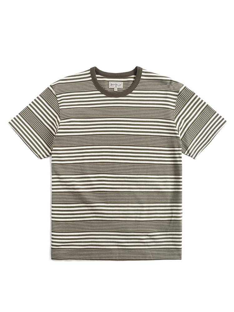 09 MULTI STRIPED T-SHIRT (OLIVE GREEN)Boogie Holiday(부기홀리데이)