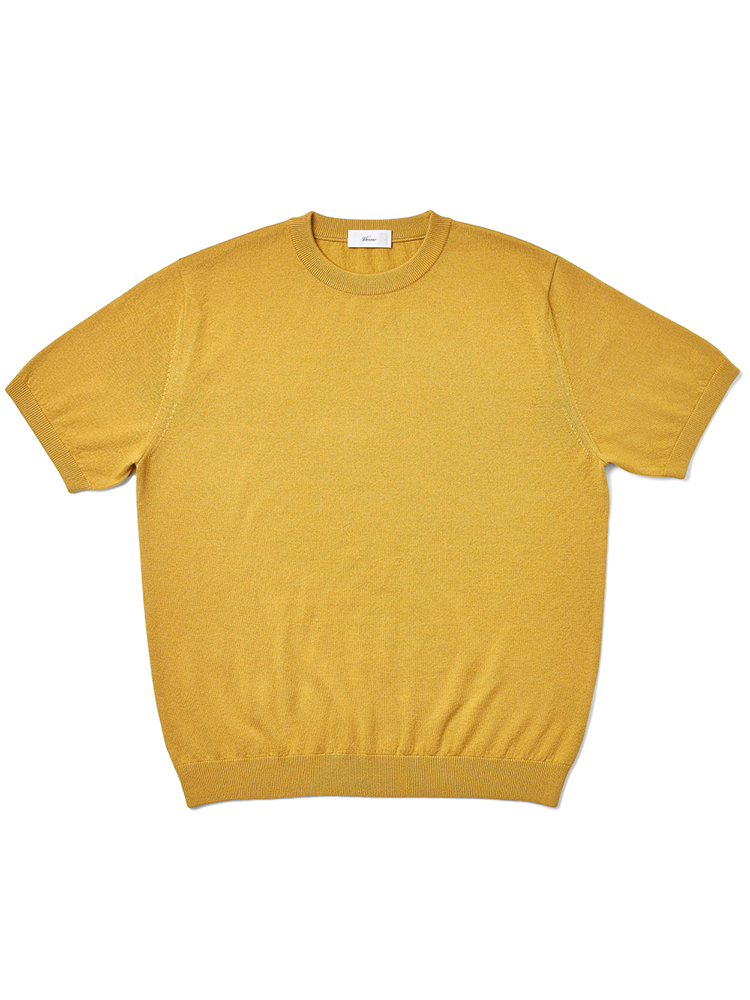 [23s/s] Short Sleeve Basic Round Knit Yellow-OchreVERNO(베르노)