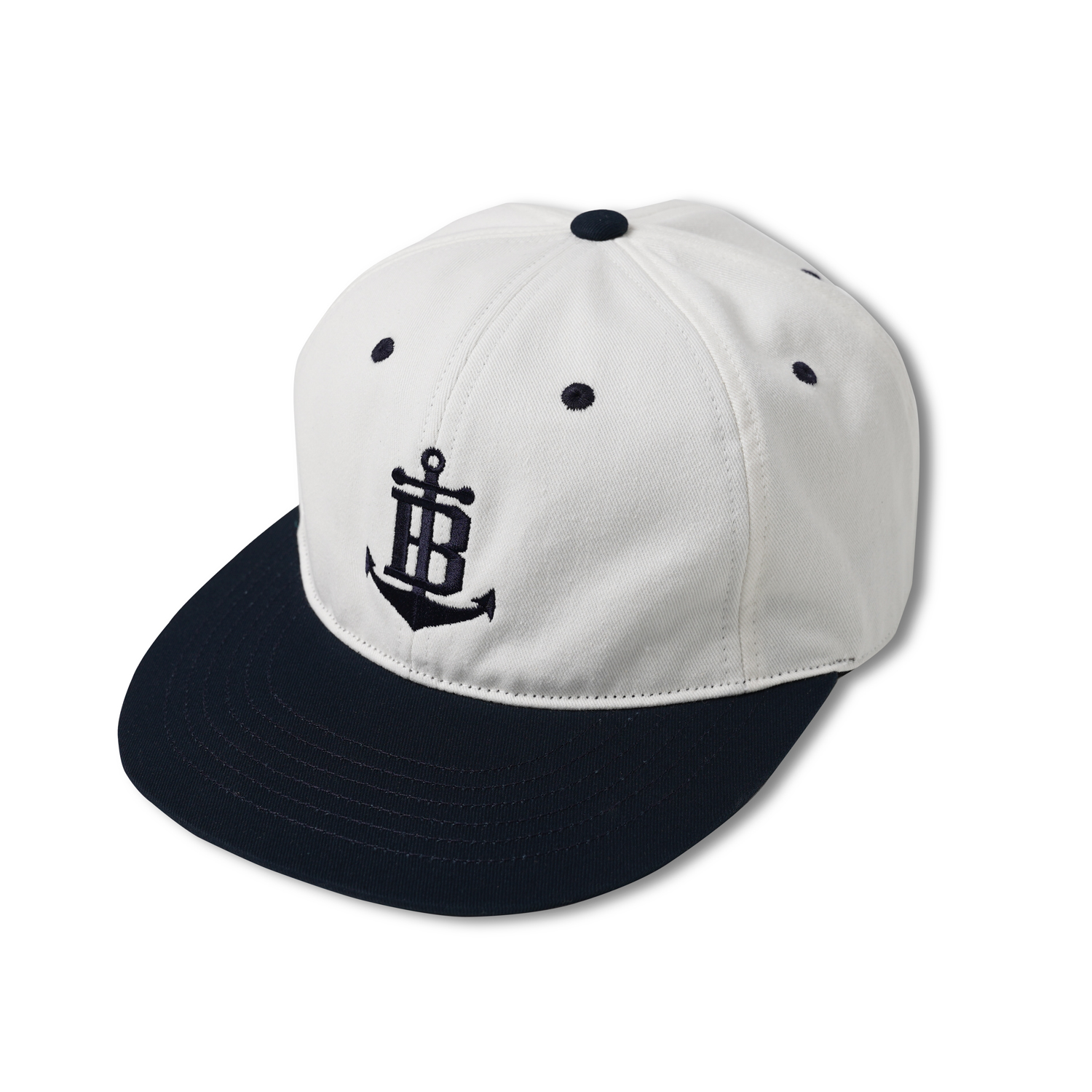 LSB Anchor Logo Cotton Twill Cap - White x NavyBANTS(반츠)