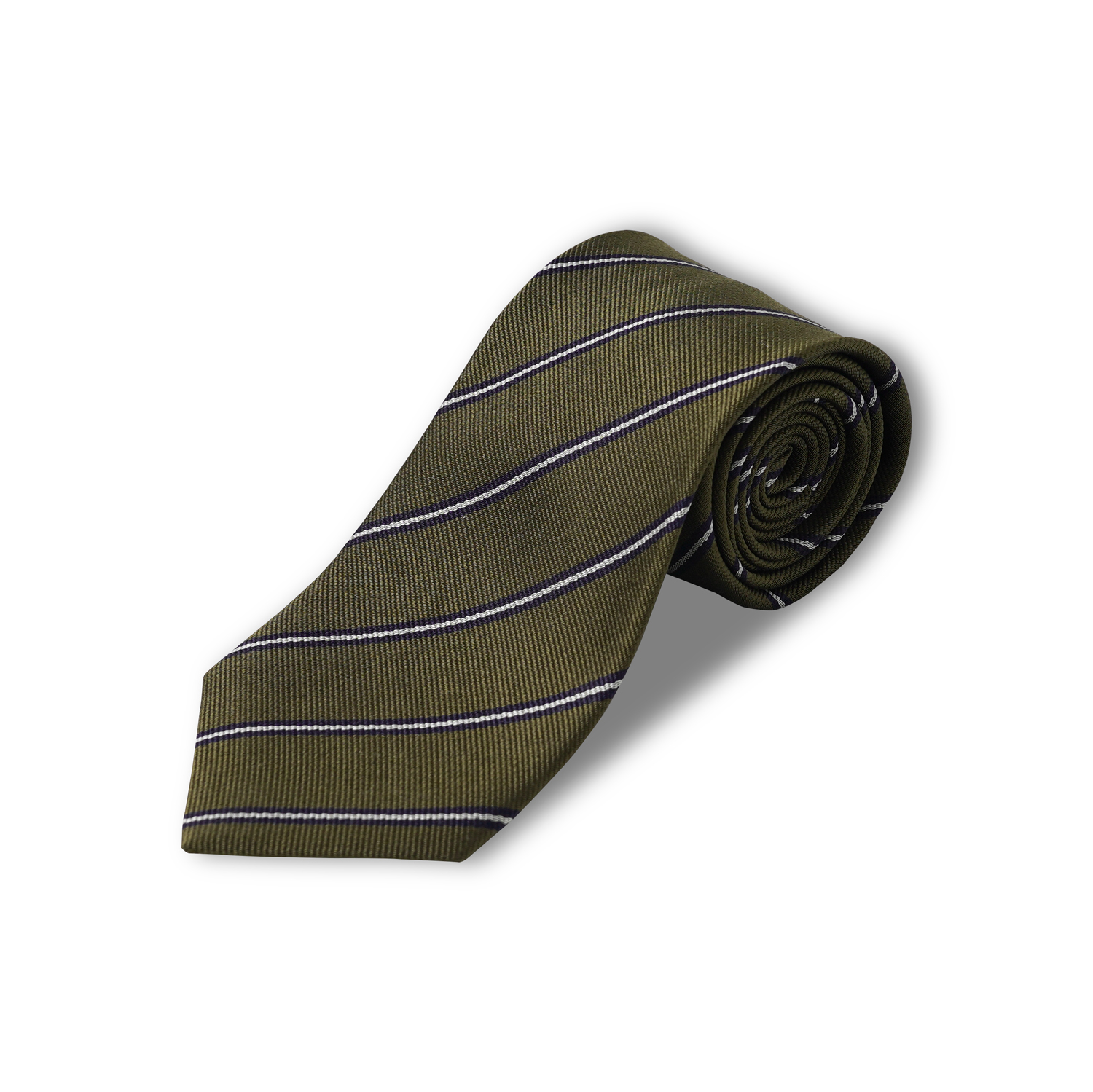 BANTS LSB Silk Regimental Stripes Tie - Olive x NavyBANTS(반츠)