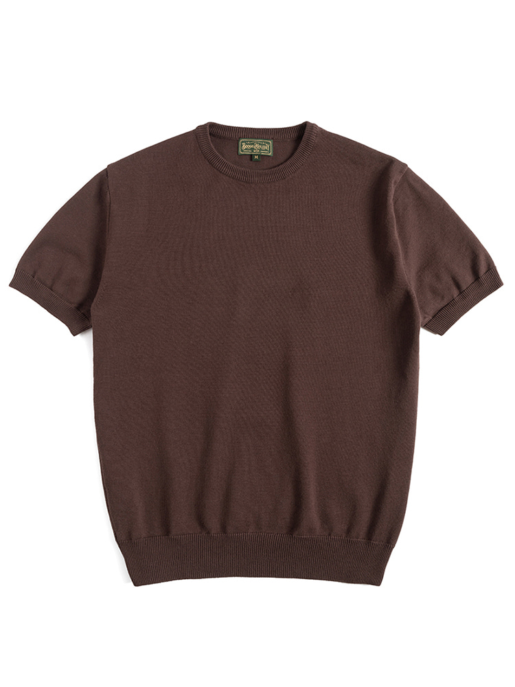 09 ESSENTIAL KNITTED T-SHIRT (BROWN)Boogie Holiday(부기홀리데이)