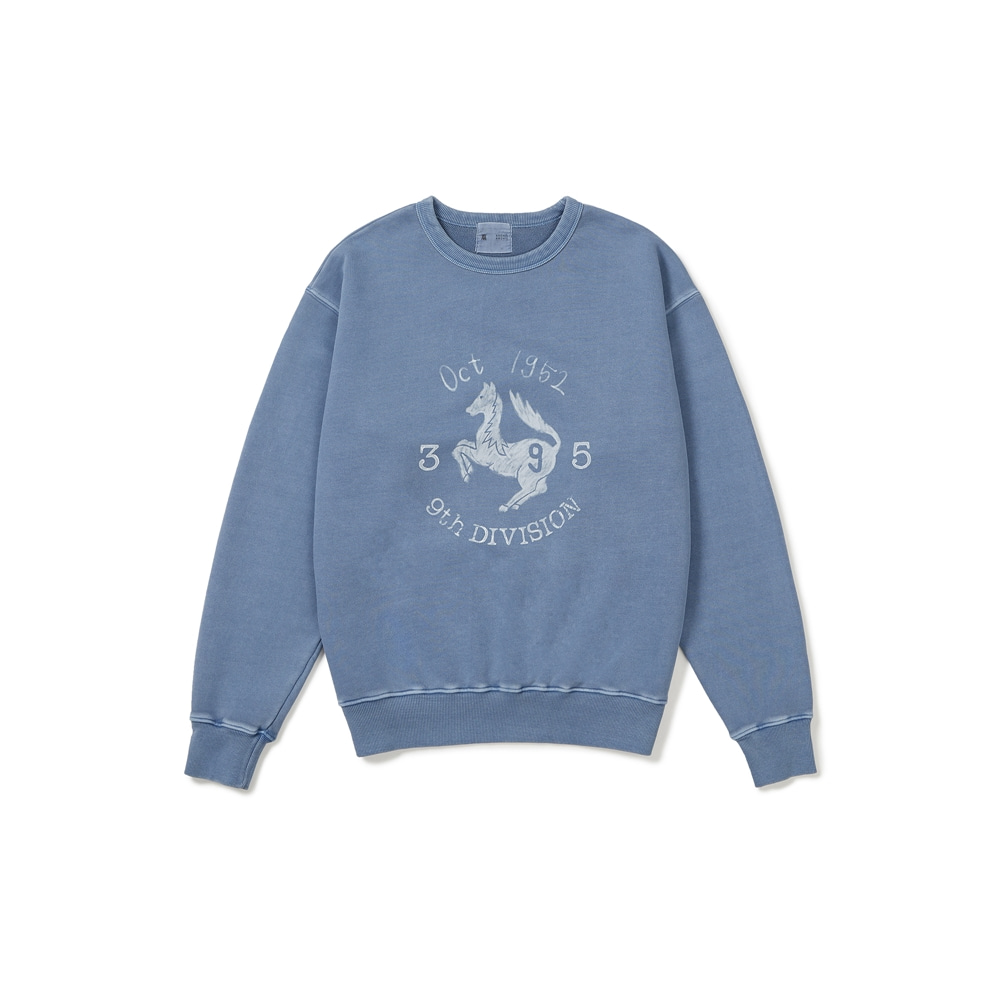 9th division sweatshirt- pigment dyeing(sky blue)ARCHIS ARCHIS(아르키스 아르키스)