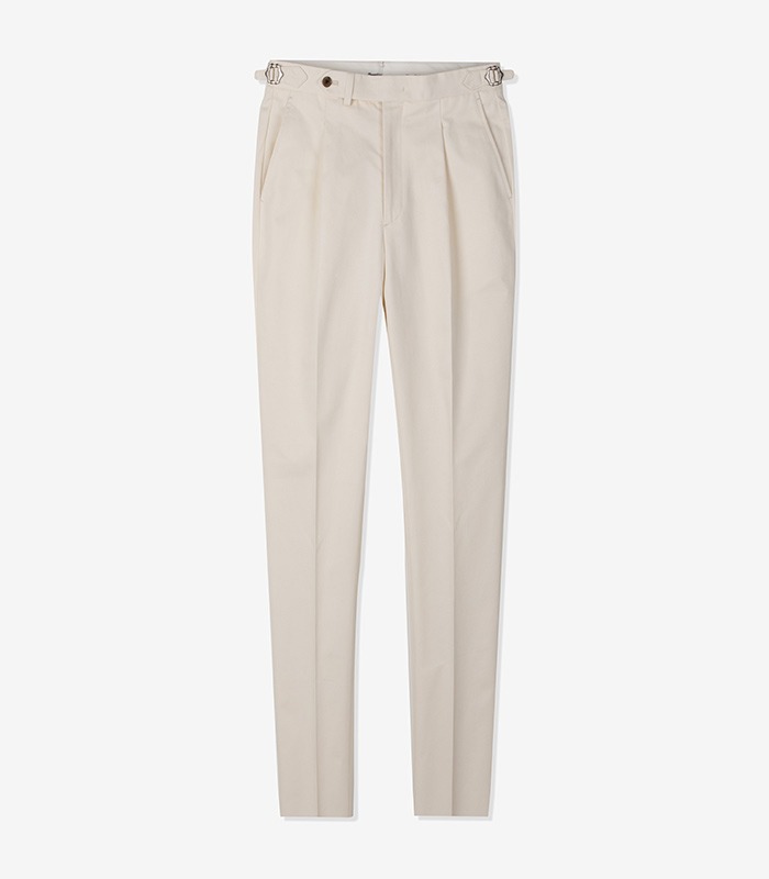 1P Beltless Cotton trousers _ &quot; Ivory&quot;MEVERICK(메버릭)