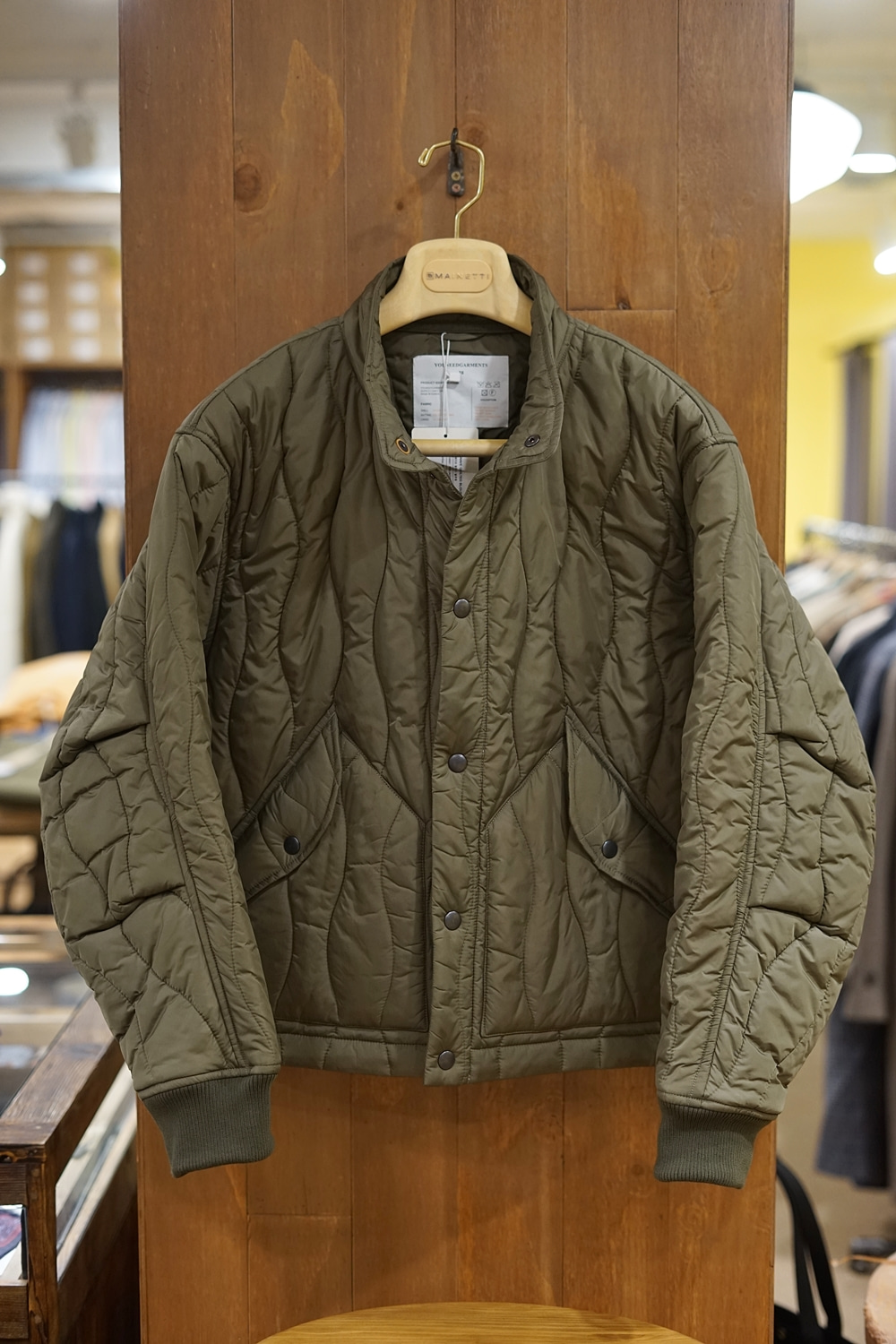 WAVE QUILTED BLOUSON (FOLIAGE GREEN)YOUNEEDGARMENTS(유니드가먼츠)