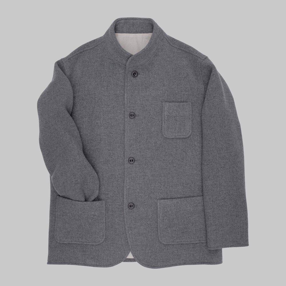 Grey Soft Melton Wool OverjacketTela(뗄라)