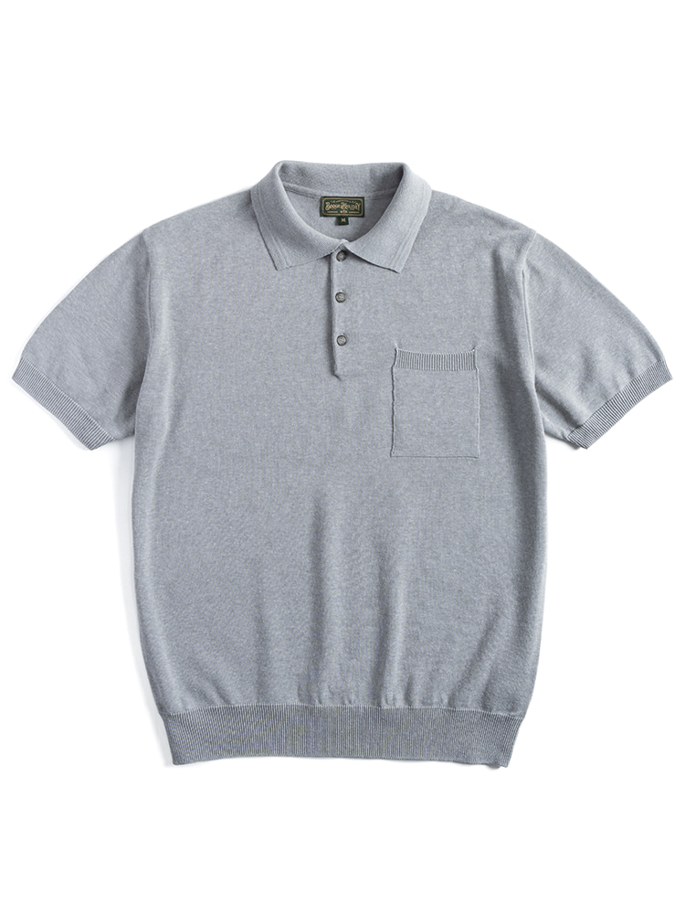 11 KNITTED POLO SHIRT (GREY)Boogie Holiday(부기홀리데이)