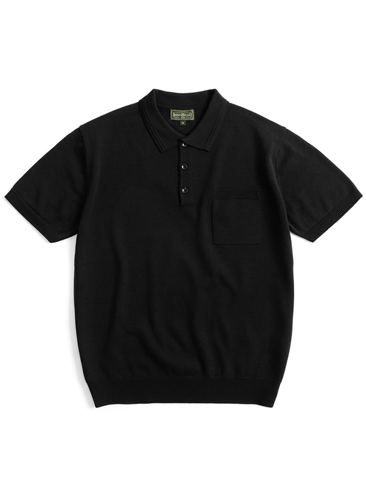 11 KNITTED POLO SHIRT (BLACK)Boogie Holiday(부기홀리데이)