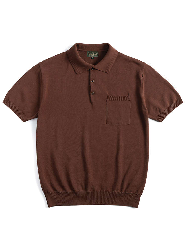 11 KNITTED POLO SHIRT (BROWN)Boogie Holiday(부기홀리데이)