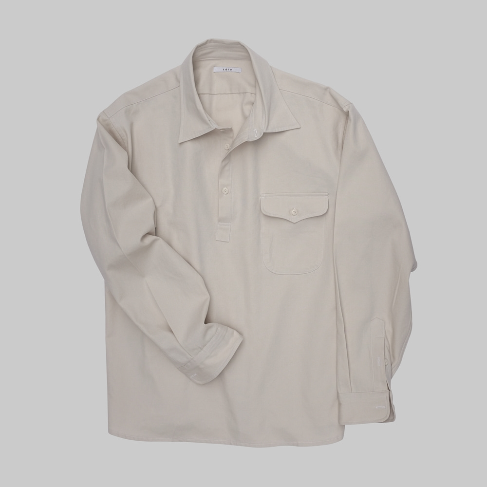 High Density Oxford Cotton Pullover Shirt Cream IvoryTela(뗄라)